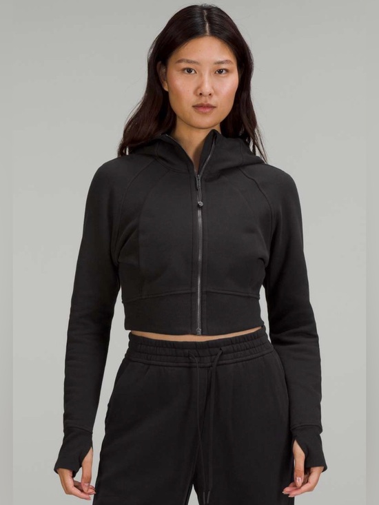 lululemon athletica Tops - Worn once. Lululemon Scuba Full-Zip Cropped Hoodie - black